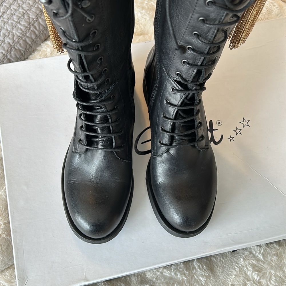 New with Box Lace up Leather Military Boots - Picture 3 of 6